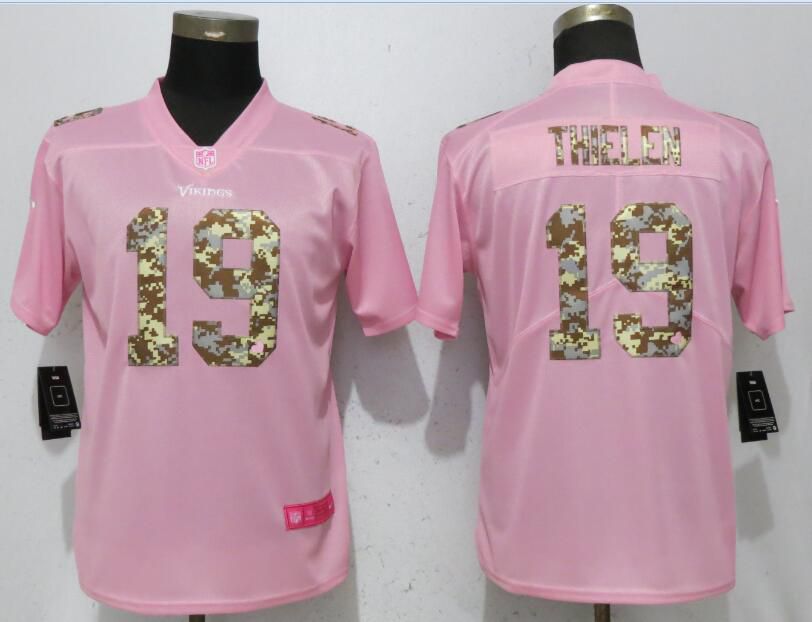 Women Minnesota Vikings #19 Thielen Pink Camouflage font love pink Nike Vapor Untouchable Player NFL Jerseys->new york yankees->MLB Jersey